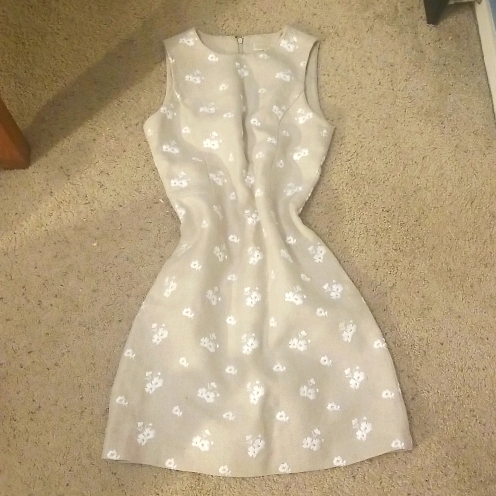 Michael Kors Beige Floral Midi Dress
